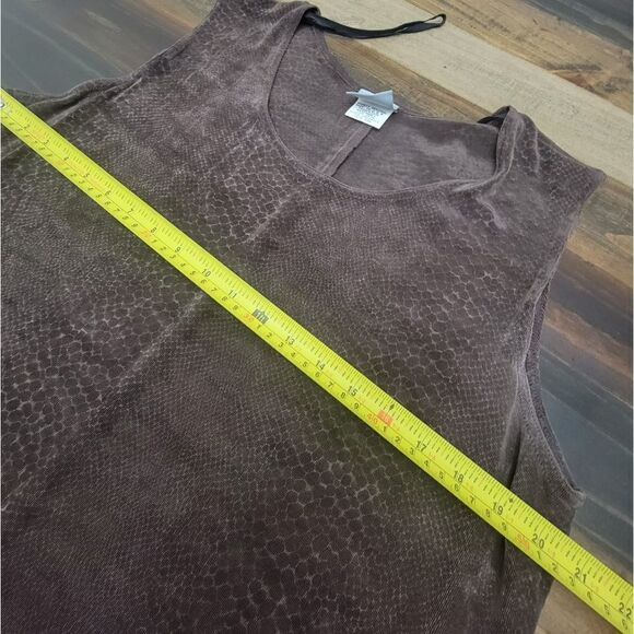 Rabbit Designs Slinky Maxi Dress Shift Stretchy Brown Sleeveless Snake Size 16W - Picture 5 of 7